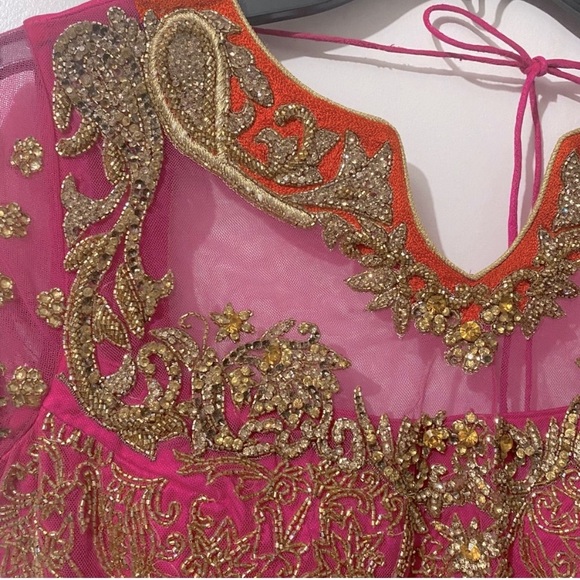 Pink and orange Lehenga - Picture 9 of 11